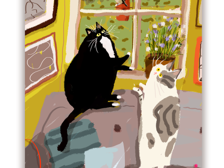 Bird Watch Cat Card Online now