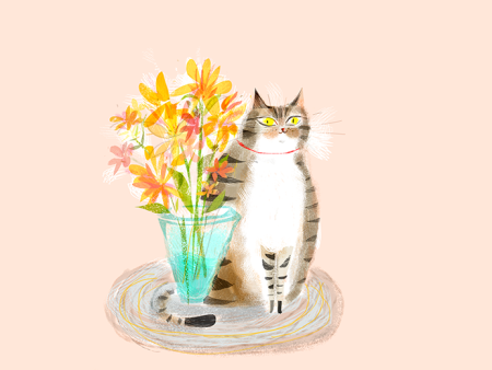 A Well Behaved Kitty- Cat Print Online Hot Sale