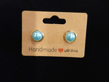 Blue gold pearl stud Online Sale