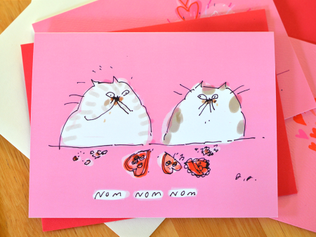 Nom Nom Nom - Valentine Card - Fat Cats Online Hot Sale