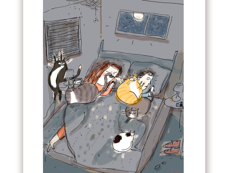 A Good Night s Sleep- Cat Print - Large on Sale