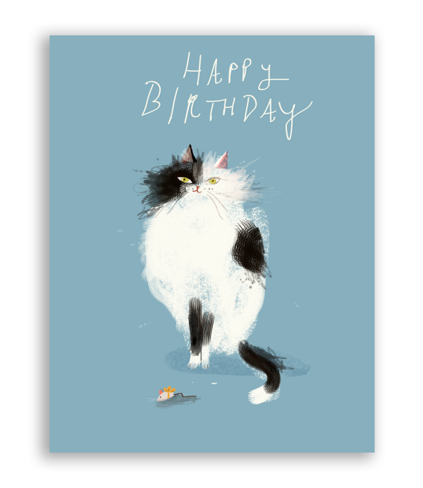 Birthday Mouse - Birthday Cat Card Discount