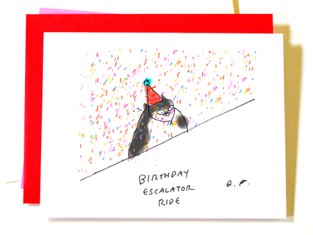 Birthday Escalator Ride - Funny Birthday Cat Card Online now