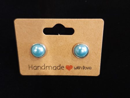 Blue silver pearl stud Online