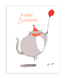 Birthday Lift Off- Cat Card For Cheap