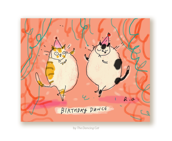 Birthday Dance - Cat Birthday Card Supply