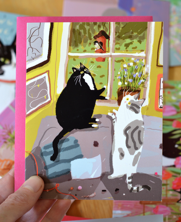 Bird Watch Cat Card Online now