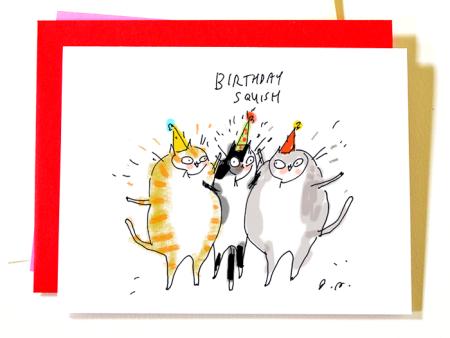 Birthday Squish- Cat Card Fashion