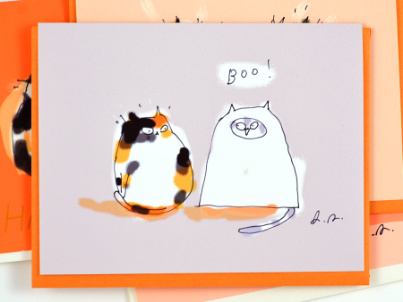 Boo! Halloween Cat Card Online