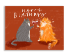 Birthday Wine Cat Card For Discount