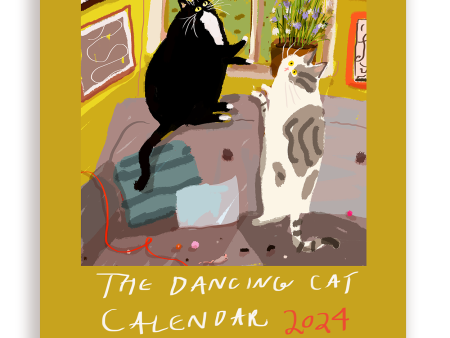 2024 Dancing Cat Calendar - Single Sheet Online