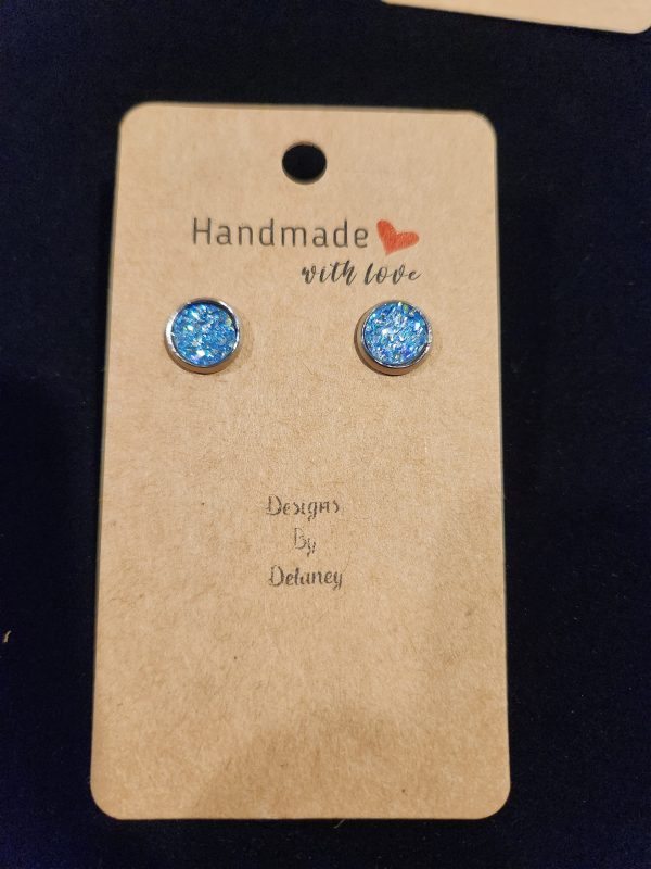 Blue Crystal Silver Studs Online