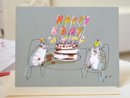 Birthday Candles Cat Card For Cheap